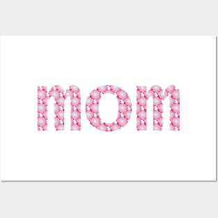 Floral Art Typography Mom Pink Posters and Art